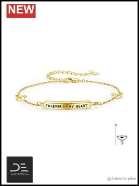 925 Sterling Silver Memorial Urn Bracelet For Ashes Cremation Jewelry Sympathy